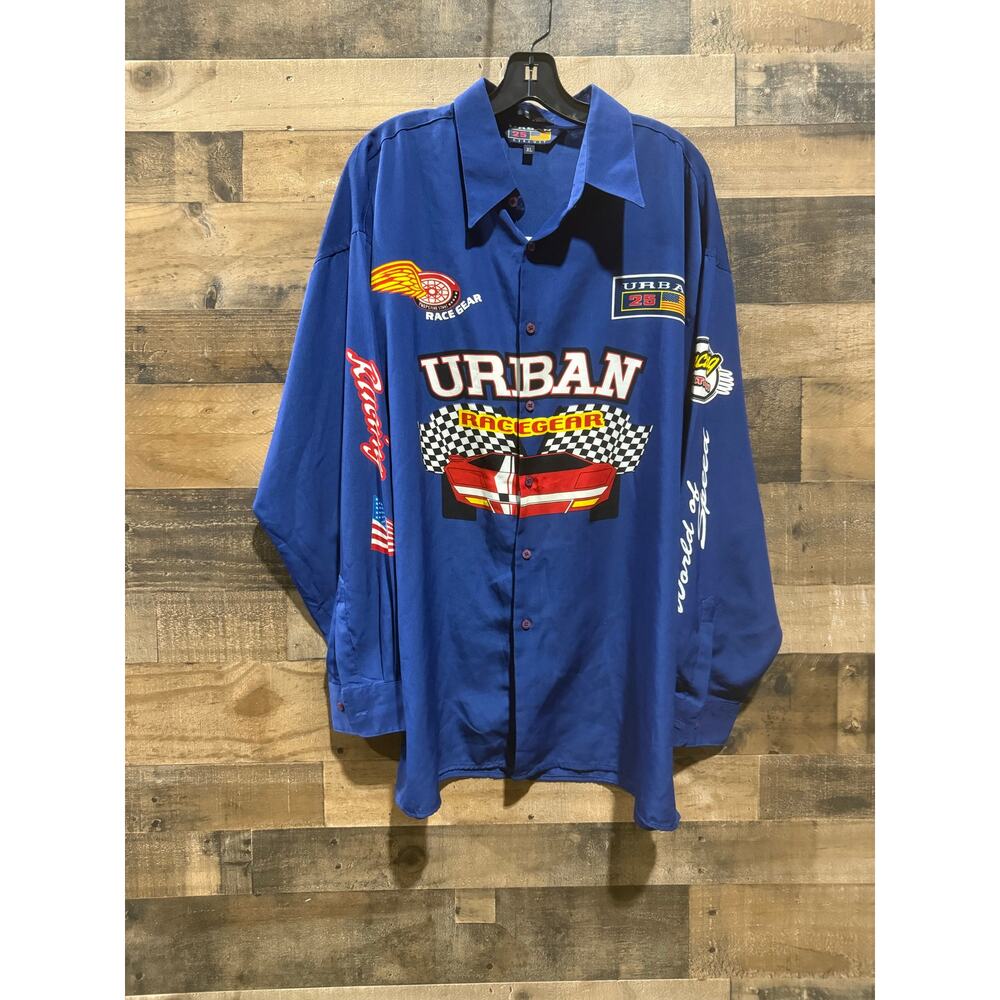 NOS Vintage 90s Streetwear Racing Collared Button Shirt – Men’s XL